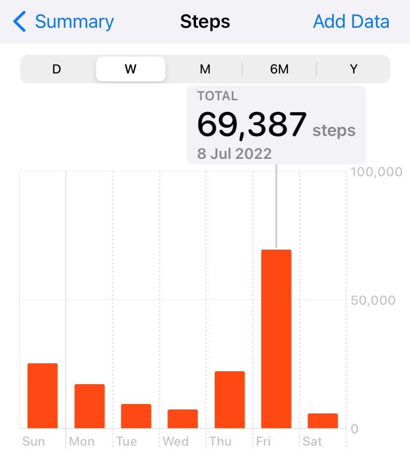 69,387 steps recorded on the day of the walk